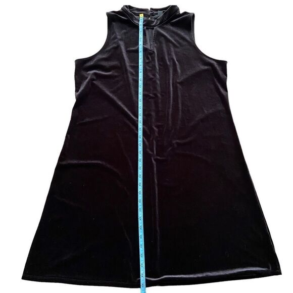 Worthington Dress Shift Black Velvet Sleeveless Halter Neck Cutout in Size XL - Picture 11 of 14
